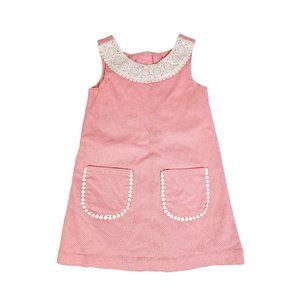 Maggie & Zoe Girl's Sleeveless Dress, Size 3T, Knee Length, Lace, Pink White
